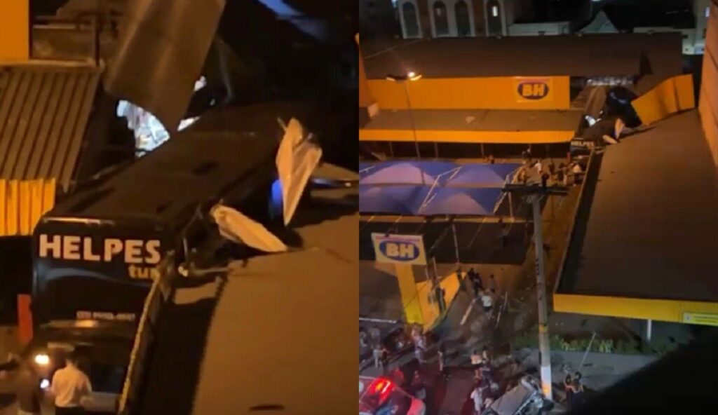 Acidente Impressionante: Ônibus de Turismo Colide e Invade Supermercado em Juiz de Fora