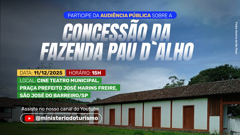Audiência Pública para Concessão da Fazenda Pau D’Alho Acontecerá em 11 de Dezembro em São José do Barreiro Imagem do artigo
