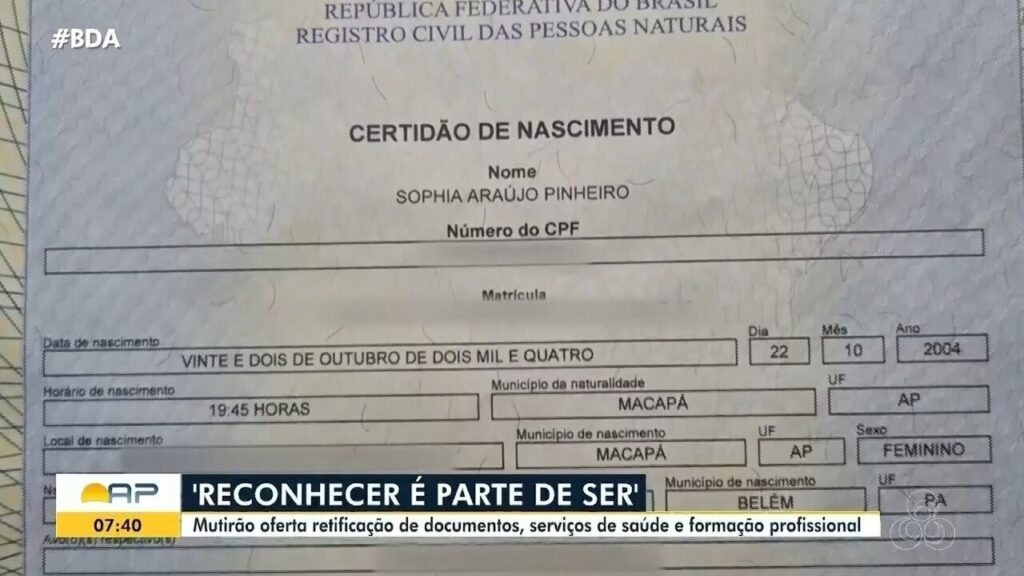 Amapá Realiza Ação para Emissão de RG e Mudança de Nome e Gênero em Evento Especial Amapá Realiza Ação para Emissão de RG e Mudança de Nome e Gênero em Evento Especial