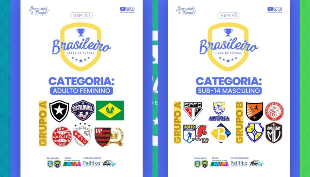 Amapá Sedia Campeonato Brasileiro de Ligas de Futsal Feminino e Sub-14 em Fevereiro