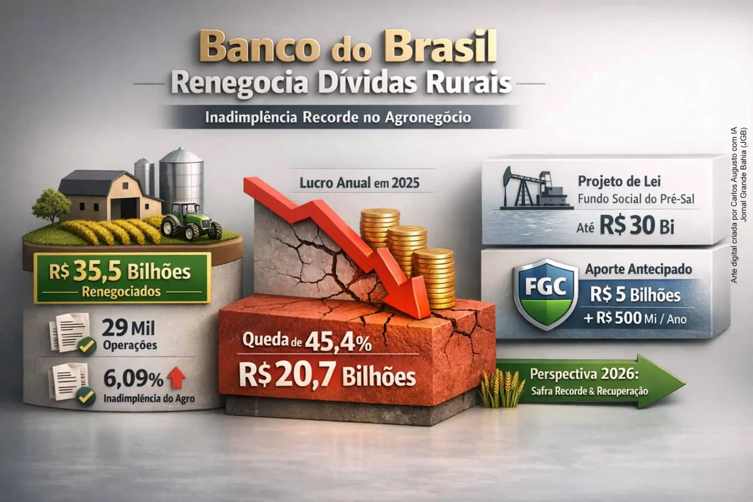 Banco do Brasil Renegocia R$ 35,5 Bilhões em Dívidas Rurais em Meio à Crise do Agronegócio Banco do Brasil Renegocia R$ 35,5 Bilhões em Dívidas Rurais em Meio à Crise do Agronegócio