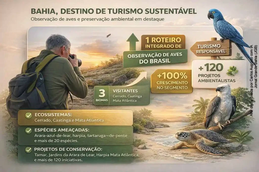 Bahia Destaca Turismo Sustentável com Observação de Aves e Preservação Ambiental em 2024