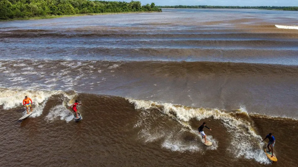 Surfistas Enfrentam as Desafiadoras Ondas da Pororoca no Pará