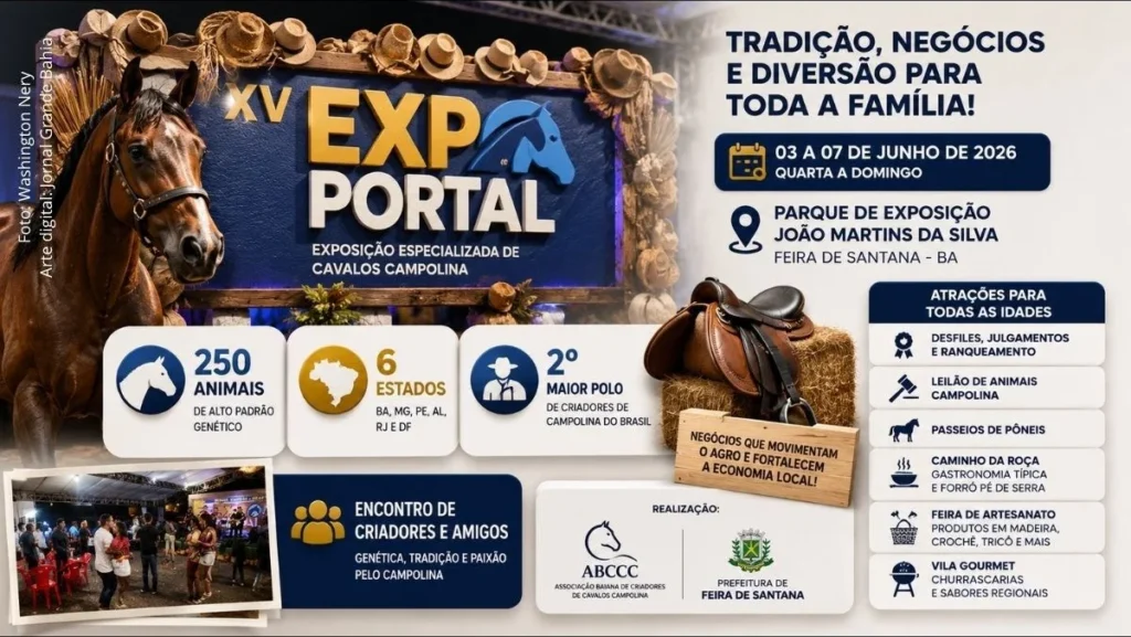 XV Expo Portal celebra cavalos Campolina e cultura regional em Feira de Santana