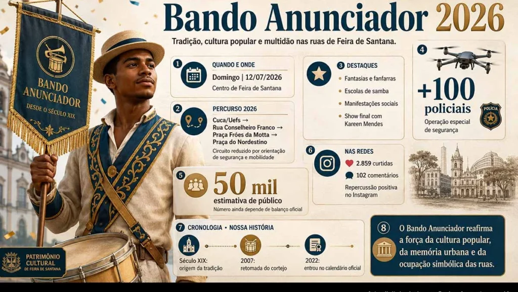 Bando Anunciador reúne milhares em Feira de Santana e fortalece cultura popular Bando Anunciador reúne milhares em Feira de Santana e fortalece cultura popular